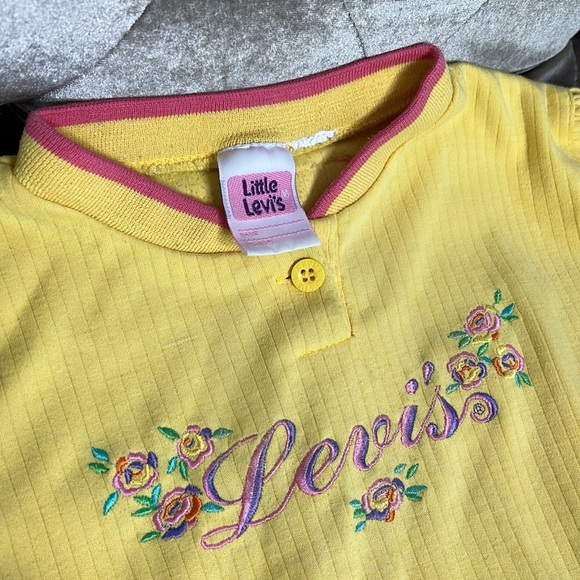 Little Levi’s vintage puff sleeve embroidered floral cotton top - Picture 4 of 8